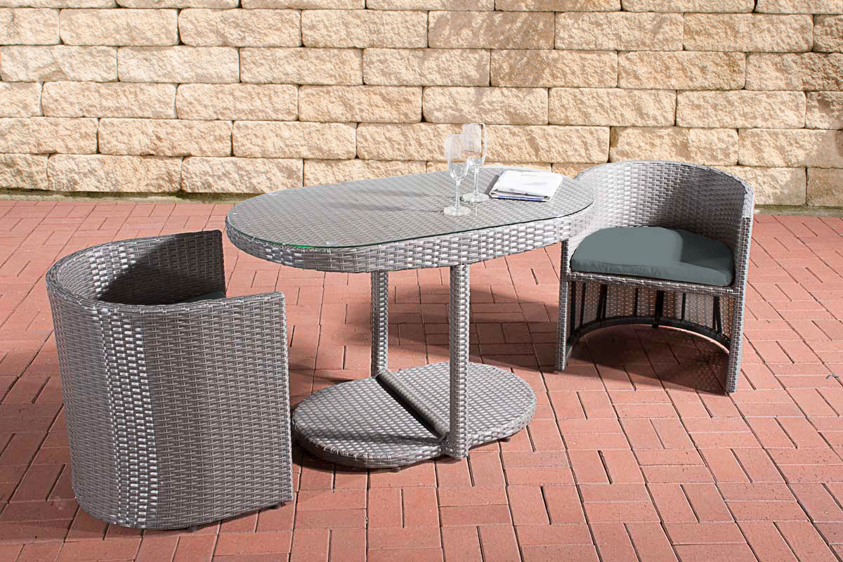 CLP Sitzgruppe Bayamo Flachrattan Eisengrau – Produktabbildung 2