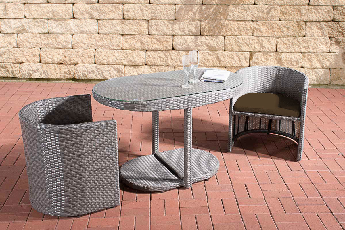 CLP Sitzgruppe Bayamo Flachrattan Terrabraun – Produktabbildung 2