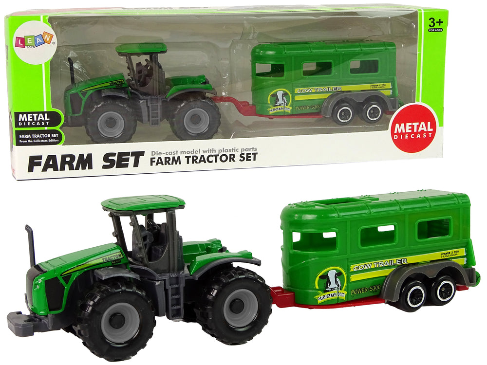 LEAN Toys Traktor mit Anhänger grün