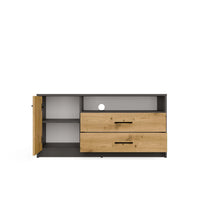TV-Schrank SIMPLO 1D2S 2 Schubladen 1 Tür ANTHRAZIT EICHE ARTISAN – Produktabbildung 7