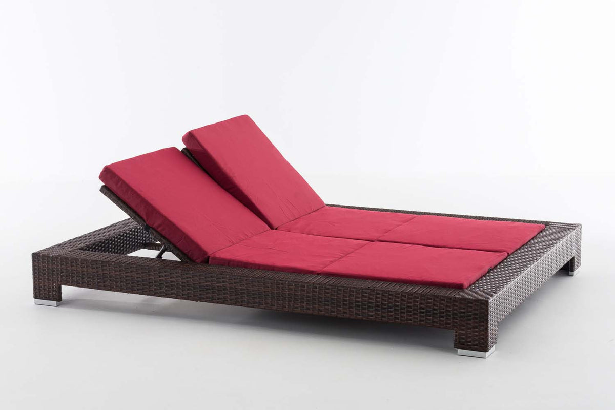 CLP Sonnenliege Sunshine Flachrattan Rubinrot – Produktabbildung 2