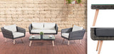 CLP Lounge-Set Trosa Flachrattan Eisengrau 45 cm (Hellbraun) – Produktabbildung 2