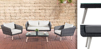CLP Lounge-Set Trosa Flachrattan Eisengrau 45 cm (Hellgrau) – Produktabbildung 4