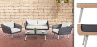 CLP Lounge-Set Trosa Flachrattan Eisengrau 45 cm (Hellgrau) – Produktabbildung 5