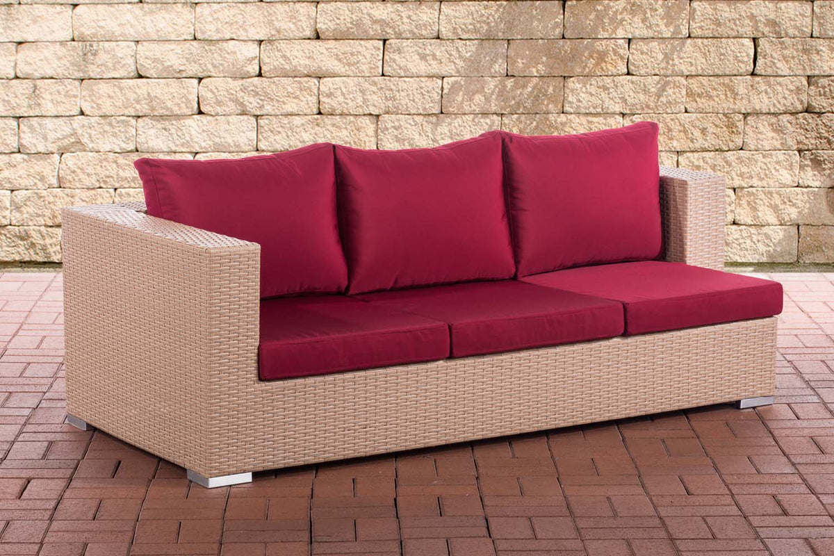 CLP 3er Sofa Provence rubinrot