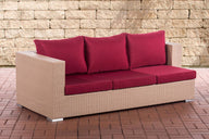 CLP 3er Sofa Provence rubinrot