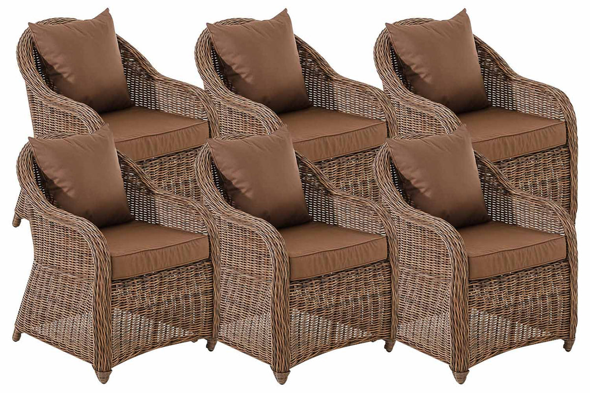 CLP 6er Set Sessel Stavanger Terrabraun