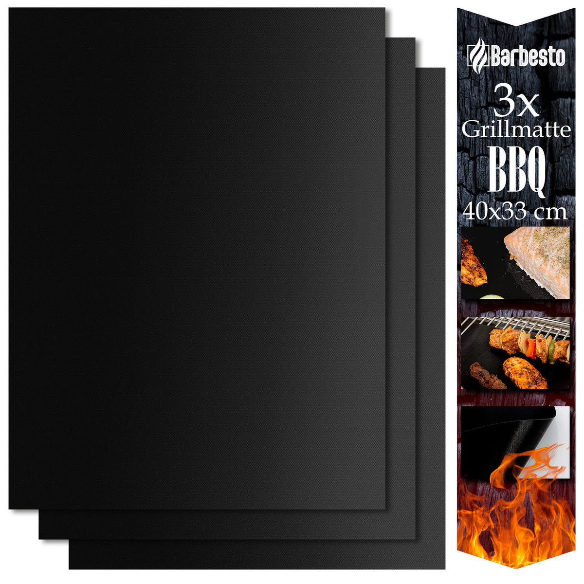 CLP Grillmatten (3er Set) 40x33 cm