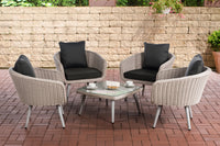 CLP Lounge-Set Ameland Rundrattan anthrazit 45 cm (Hellgrau)