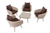 CLP Lounge-Set Ameland Rundrattan terrabraun 40 cm (Hellgrau) – Produktabbildung 2