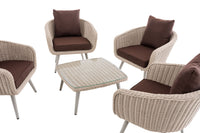 CLP Lounge-Set Ameland Rundrattan terrabraun 45 cm (Hellgrau) – Produktabbildung 3