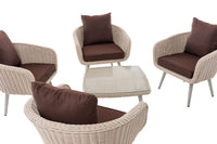 CLP Lounge-Set Ameland Rundrattan terrabraun 45 cm (Hellgrau) – Produktabbildung 4