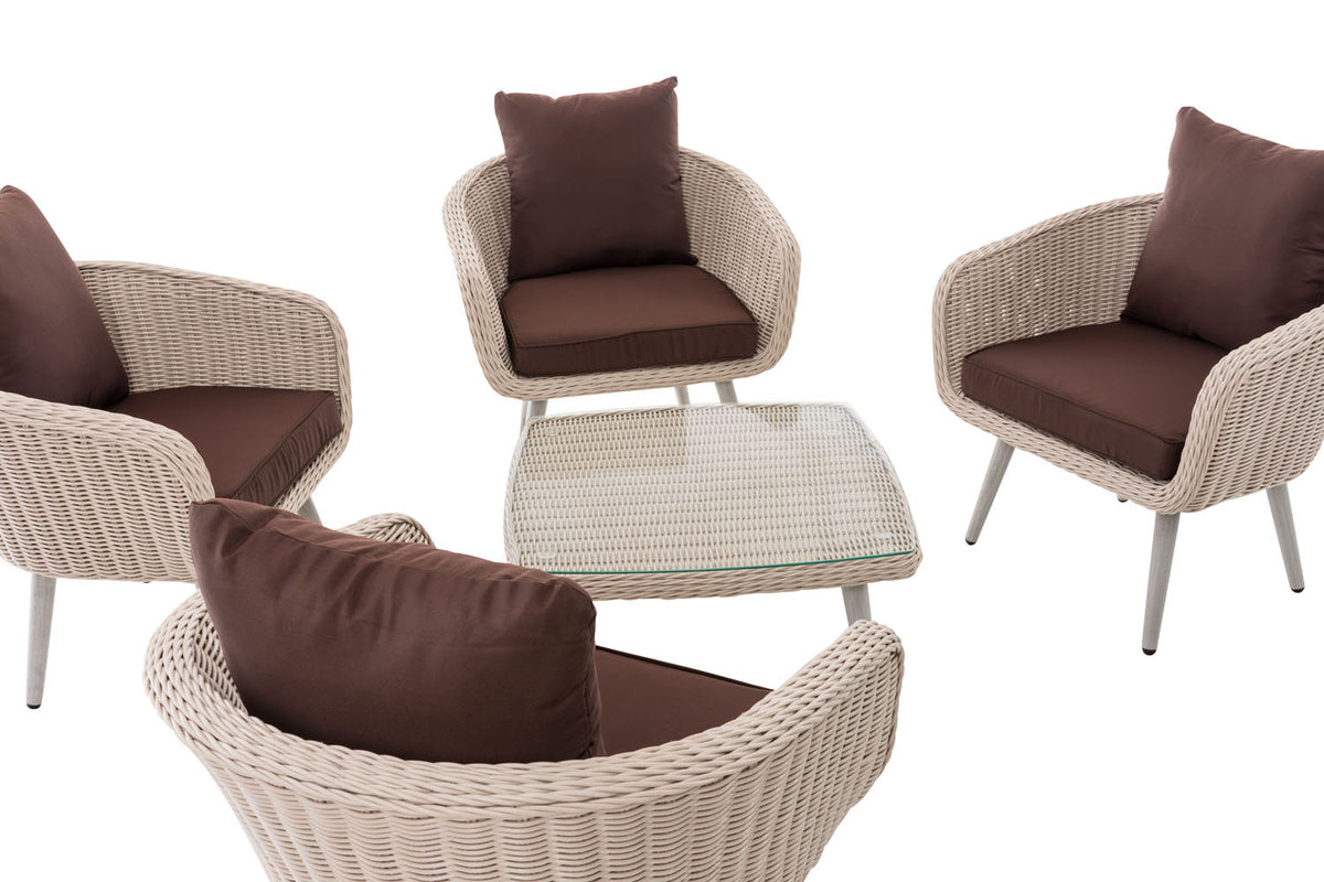 CLP Lounge-Set Ameland Rundrattan terrabraun 45 cm (Hellgrau) – Produktabbildung 4