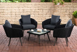 CLP Lounge-Set Ameland Rundrattan eisengrau 40 cm (Dunkelgrau)