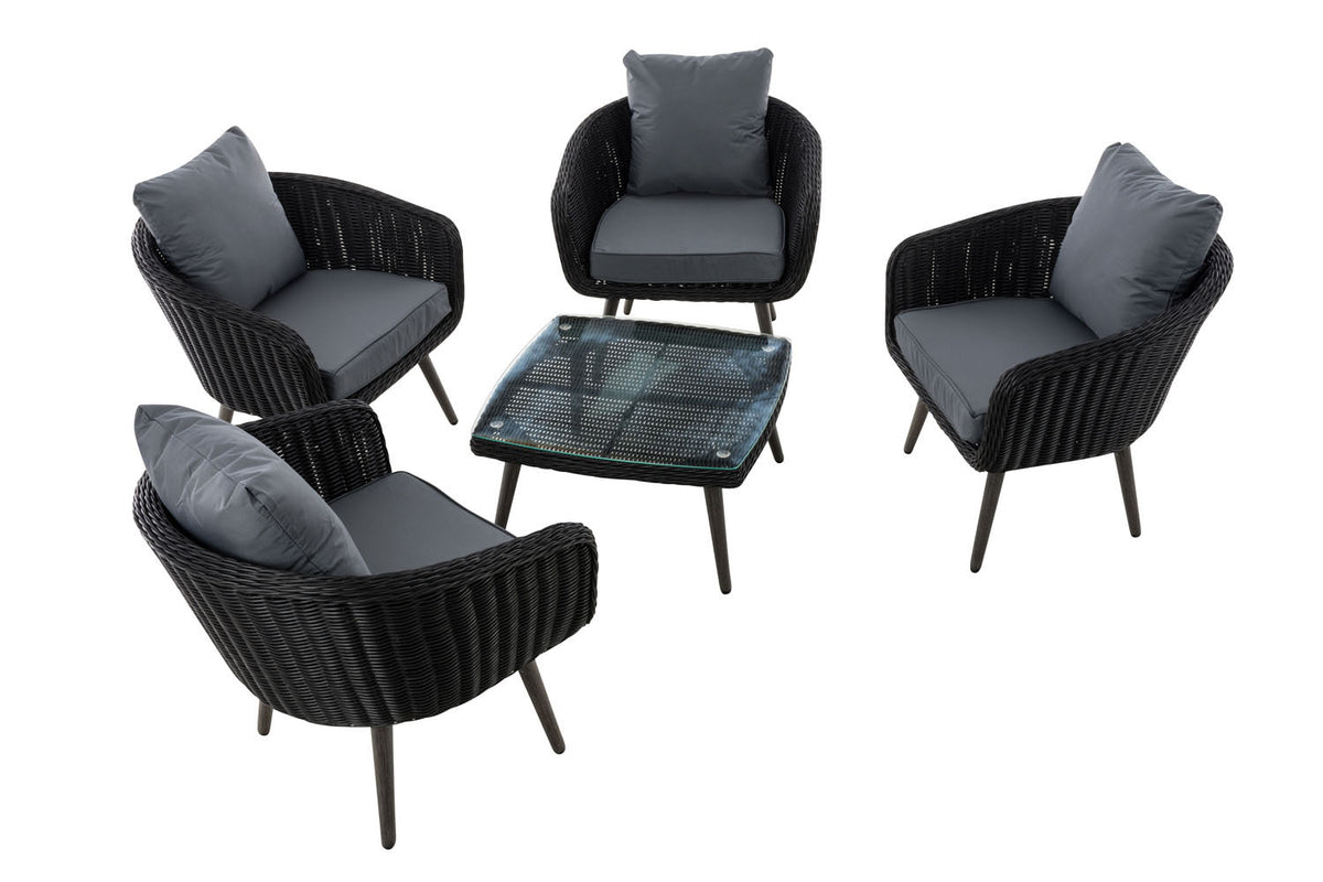 CLP Lounge-Set Ameland Rundrattan eisengrau 45 cm (Dunkelgrau) – Produktabbildung 2