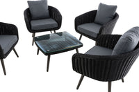 CLP Lounge-Set Ameland Rundrattan eisengrau 45 cm (Dunkelgrau) – Produktabbildung 3