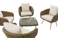 CLP Lounge-Set Ameland Rundrattan cremeweiß 45 cm (Hellbraun) – Produktabbildung 4