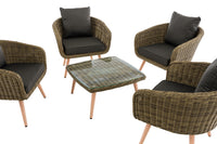 CLP Lounge-Set Ameland Rundrattan anthrazit 45 cm (Hellbraun) – Produktabbildung 3