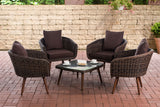 CLP Lounge-Set Ameland Rundrattan terrabraun 40 cm (Dunkelbraun)