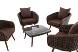 CLP Lounge-Set Ameland Rundrattan terrabraun 40 cm (Dunkelbraun) – Produktabbildung 2