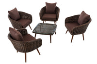 CLP Lounge-Set Ameland Rundrattan terrabraun 40 cm (Dunkelbraun) – Produktabbildung 3