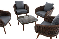 CLP Lounge-Set Ameland Rundrattan eisengrau 45 cm (Dunkelbraun) – Produktabbildung 3