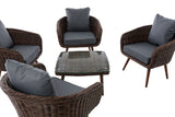 CLP Lounge-Set Ameland Rundrattan eisengrau 45 cm (Dunkelbraun) – Produktabbildung 4