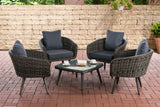 CLP Lounge-Set Ameland Rundrattan eisengrau 45 cm (Dunkelgrau) – Produktabbildung 5