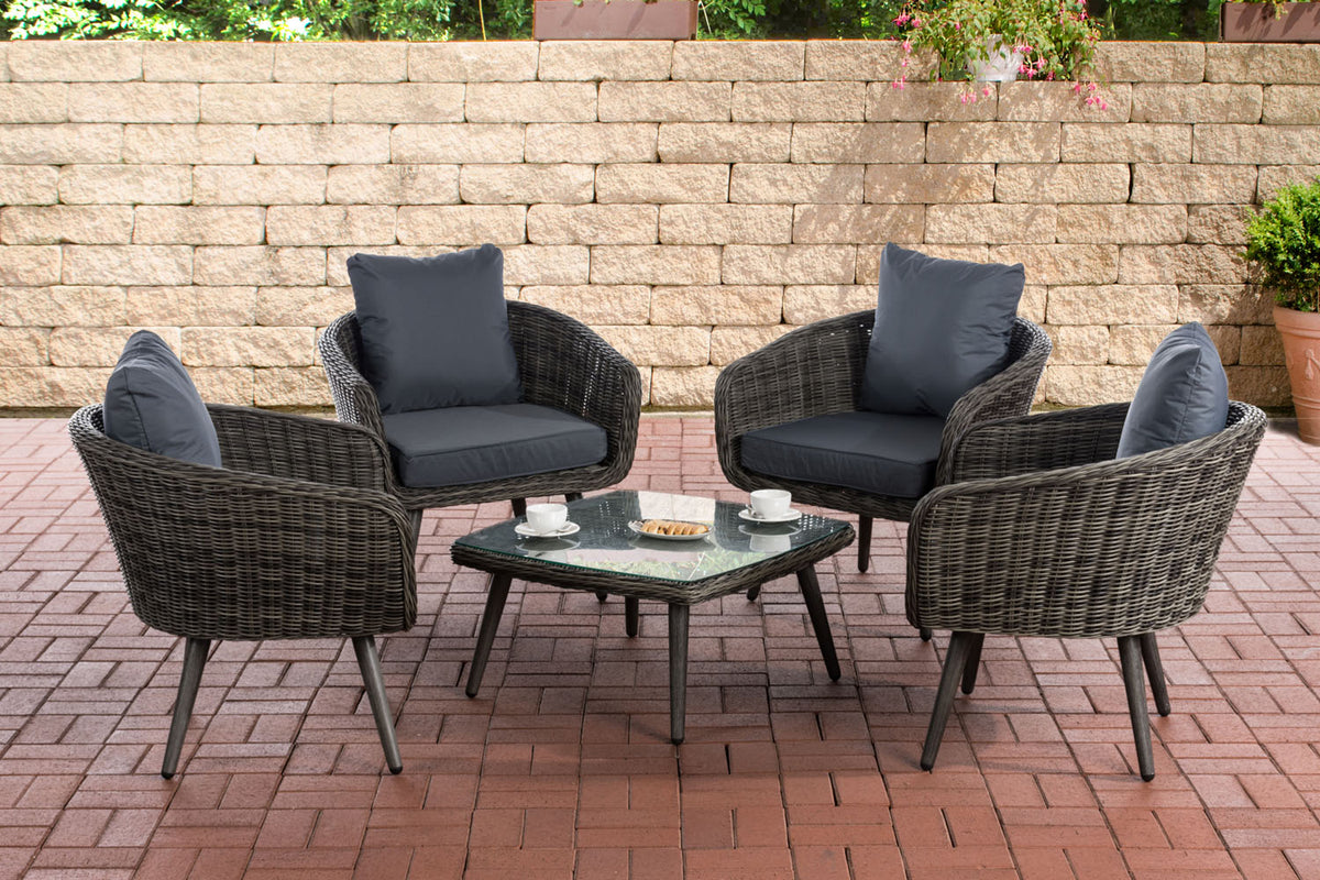 CLP Lounge-Set Ameland Rundrattan eisengrau 45 cm (Dunkelgrau) – Produktabbildung 5