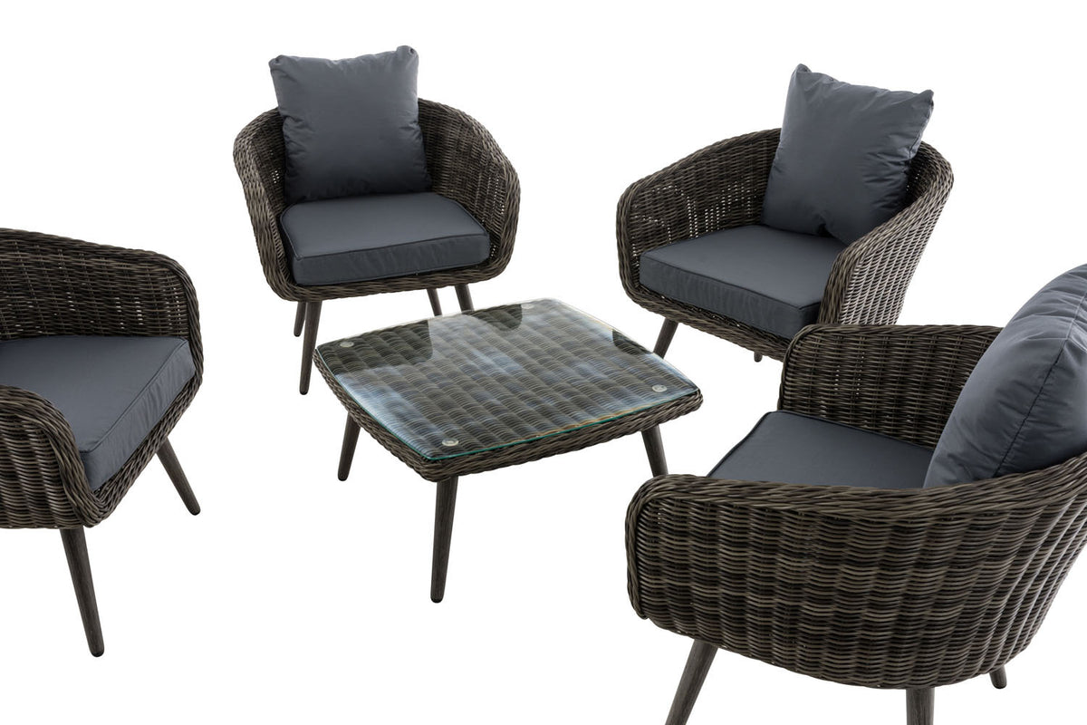CLP Lounge-Set Ameland Rundrattan eisengrau 45 cm (Dunkelgrau) – Produktabbildung 7