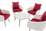 CLP Lounge-Set Ameland Flachrattan rubinrot 40 cm (Hellgrau) – Produktabbildung 3
