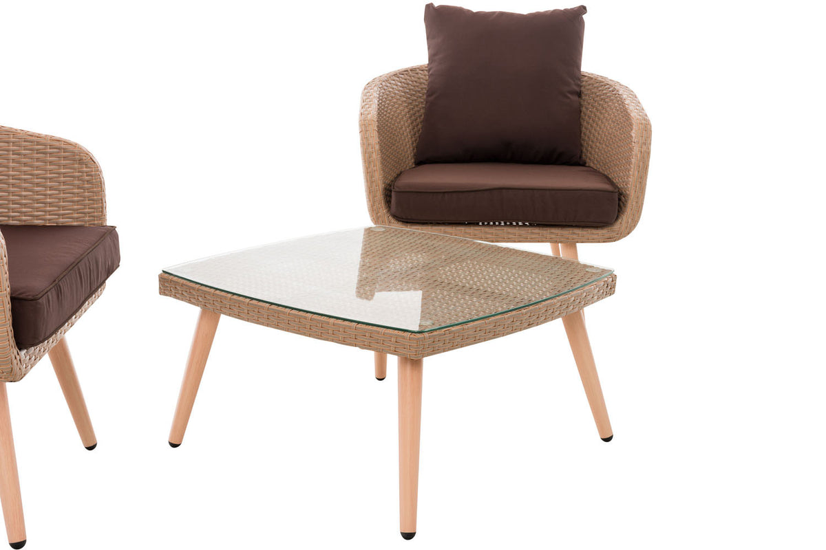 CLP Balkon-Set Ameland Flachrattan terrabraun 40 cm (Hellbraun) – Produktabbildung 3