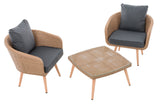 CLP Balkon-Set Ameland Flachrattan eisengrau 40 cm (Hellbraun) – Produktabbildung 2