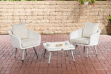 CLP Balkon-Set Ameland Flachrattan cremeweiß 40 cm (Hellgrau)