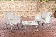 CLP Balkon-Set Ameland Flachrattan cremeweiß 40 cm (Hellgrau)