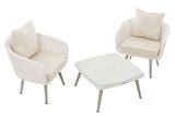 CLP Balkon-Set Ameland Flachrattan cremeweiß 40 cm (Hellgrau) – Produktabbildung 2