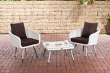 CLP Balkon-Set Ameland Flachrattan terrabraun 40 cm (Hellgrau)