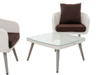 CLP Balkon-Set Ameland Flachrattan terrabraun 40 cm (Hellgrau) – Produktabbildung 3