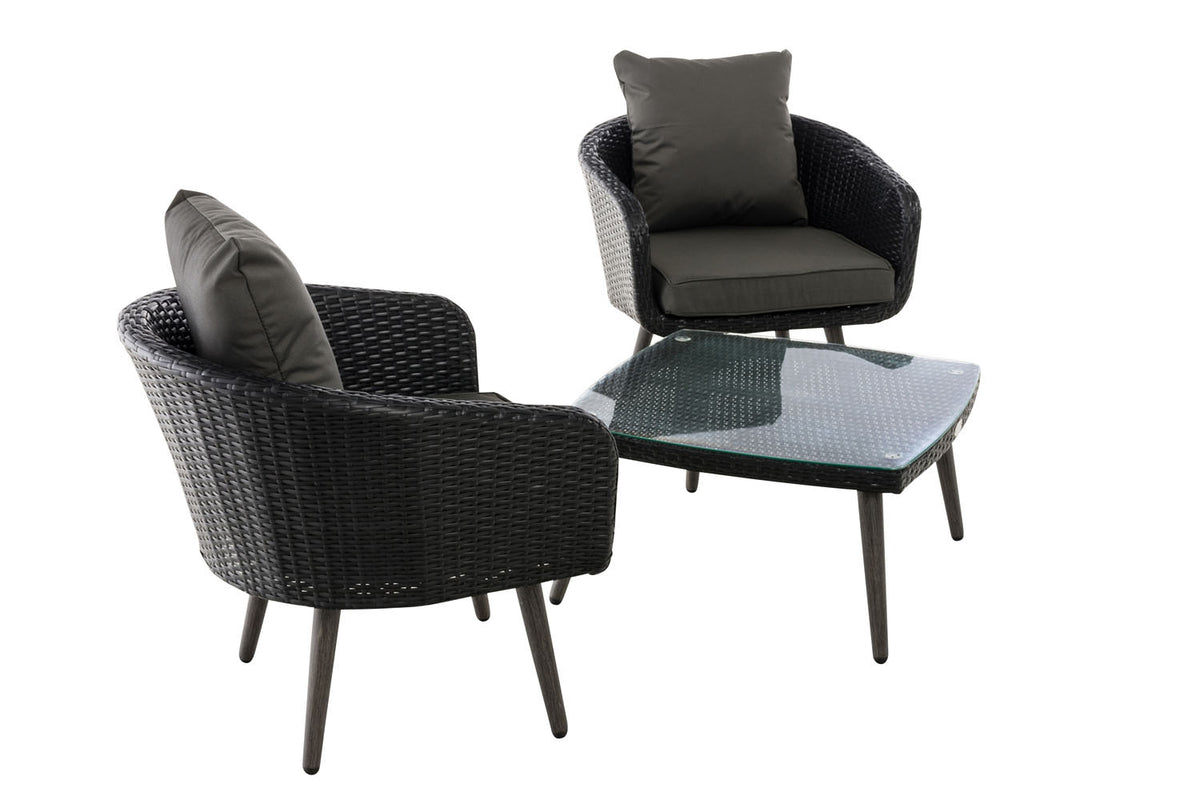 CLP Balkon-Set Ameland Flachrattan anthrazit 40 cm (Dunkelgrau) – Produktabbildung 4