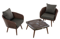 CLP Balkon-Set Ameland Flachrattan anthrazit 40 cm (Dunkelbraun) – Produktabbildung 2