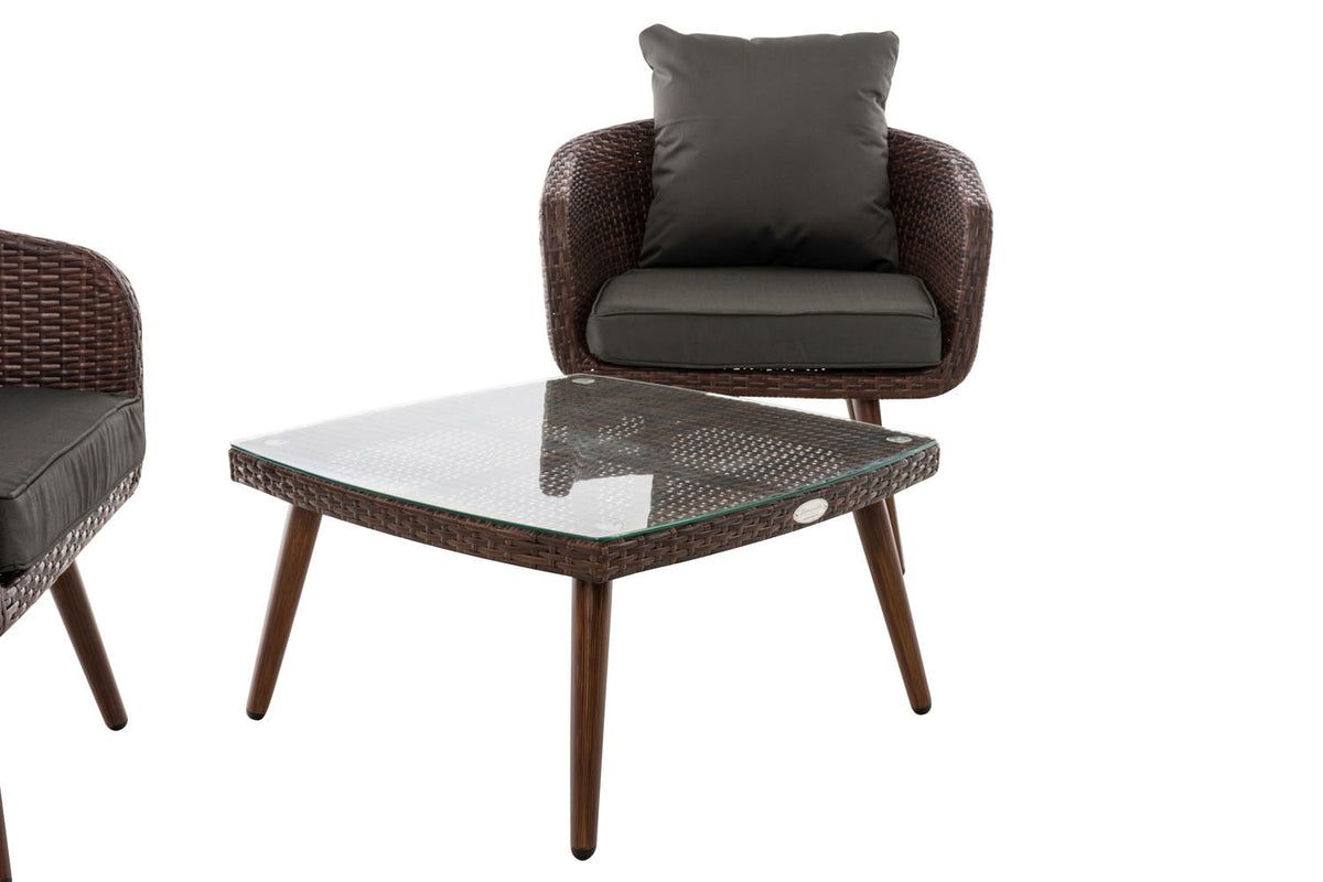 CLP Balkon-Set Ameland Flachrattan anthrazit 40 cm (Dunkelbraun) – Produktabbildung 3