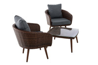 CLP Balkon-Set Ameland Flachrattan eisengrau 40 cm (Dunkelbraun) – Produktabbildung 4