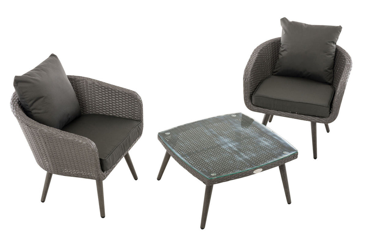 CLP Balkon-Set Ameland Flachrattan anthrazit 40 cm (Dunkelgrau) – Produktabbildung 6