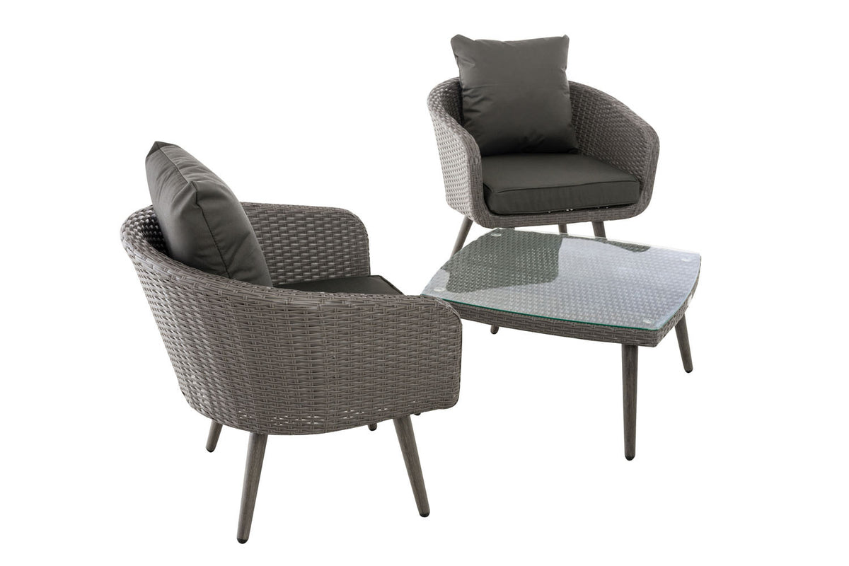 CLP Balkon-Set Ameland Flachrattan anthrazit 40 cm (Dunkelgrau) – Produktabbildung 8