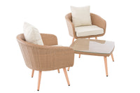 CLP Balkon-Set Ameland Flachrattan cremeweiß 45 cm (Hellbraun) – Produktabbildung 4