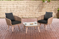 CLP Balkon-Set Ameland Flachrattan anthrazit 45 cm (Hellbraun)