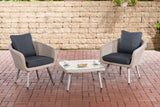 CLP Balkon-Set Ameland Rundrattan eisengrau 40 cm (Hellgrau)