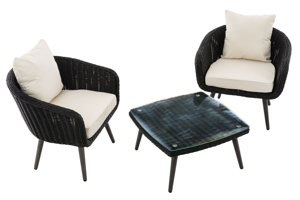 CLP Balkon-Set Ameland Rundrattan cremeweiß 40 cm (Dunkelgrau) – Produktabbildung 2