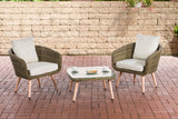 CLP Balkon-Set Ameland Rundrattan cremeweiß 40 cm (Hellbraun)