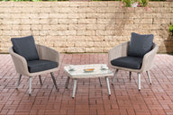 CLP Balkon-Set Ameland Rundrattan eisengrau 45 cm (Hellgrau)